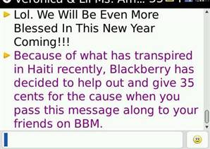 Fake Haiti Fund Raiser Spam Being Circulated Through BlackBerry Messenger [News]