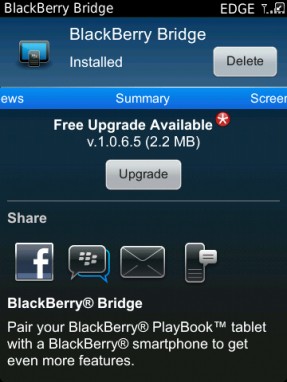 BlackBerry Bridge App For BlackBerry Smartphones Updated To Version 1.0.6.5