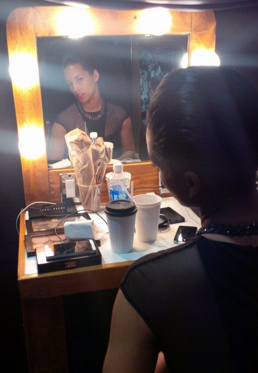 Alicia Keys in dressing room before Grammy performance