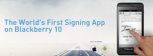 SignEasy on Blackberry 10