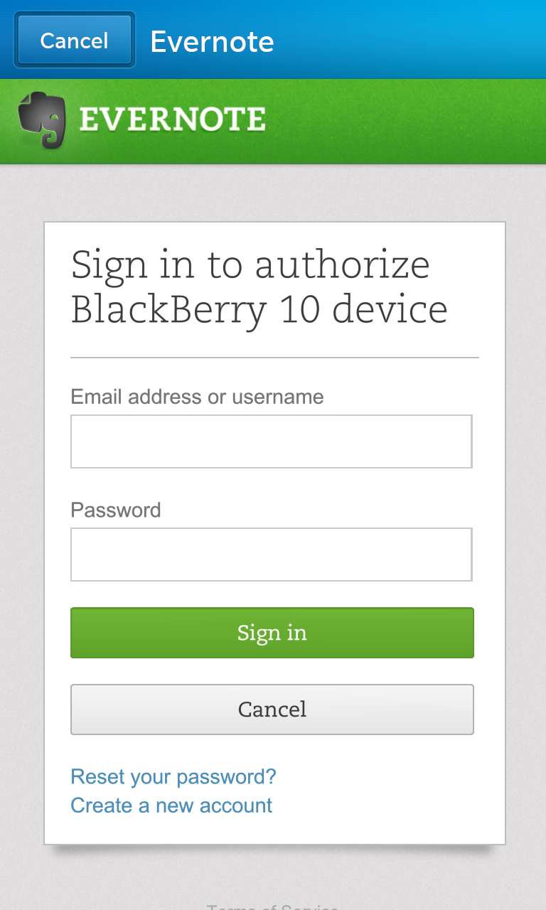 Evernote Login for Remember