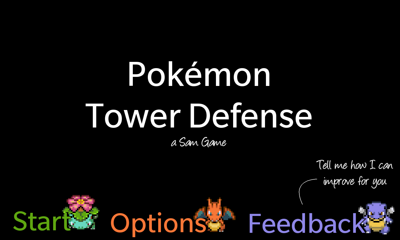 Pokemon Tower Defense Title Menu