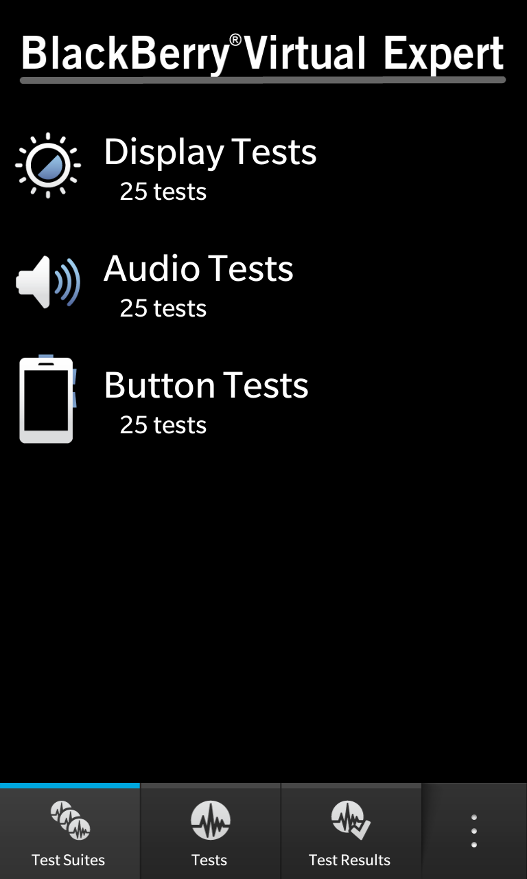 Blackberry Virtual Expert test suites