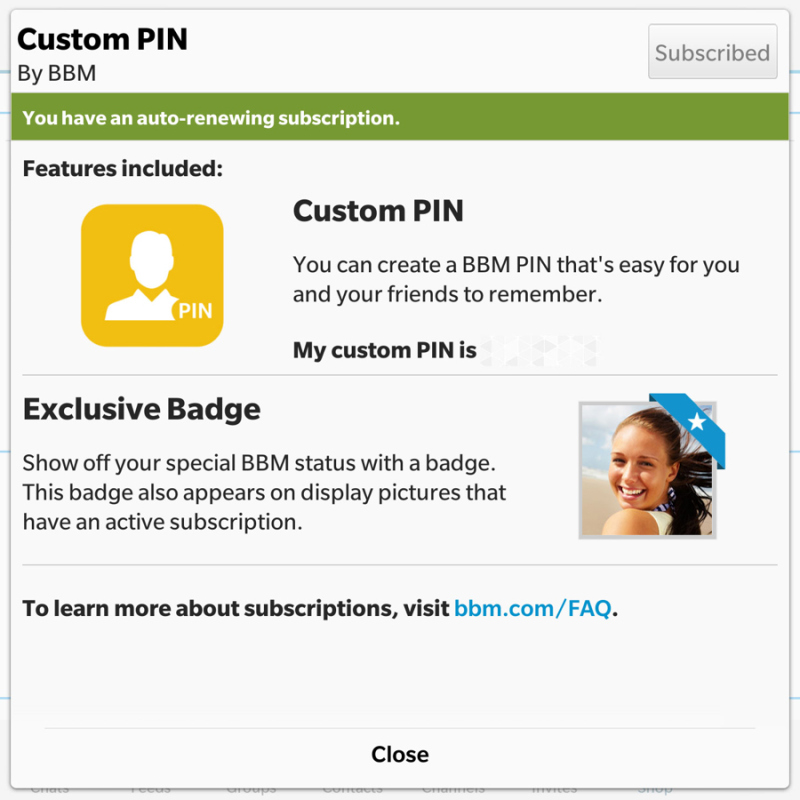 Custom BBM PINs